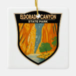 Adorno De Cerámica Parque Estatal Eldorado Canyon Arte Vintage Colora<br><div class="desc">Diseño artístico vectorial del Parque Estatal Eldorado Canyon. El parque consta de dos zonas,  el Cañón interior y las praderas de media luna.</div>