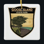 Adorno De Cerámica Parque Estatal Goose Island Texas Vintage<br><div class="desc">Ilustracion del Parque Estatal Goose Island. Es un parque estatal en el estado de Texas,  ubicado al norte de la ciudad de Rockport,  en la costa del Golfo de México.</div>