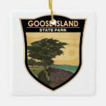 Adorno De Cerámica Parque Estatal Goose Island Texas Vintage<br><div class="desc">Ilustracion del Parque Estatal Goose Island. Es un parque estatal en el estado de Texas,  ubicado al norte de la ciudad de Rockport,  en la costa del Golfo de México.</div>