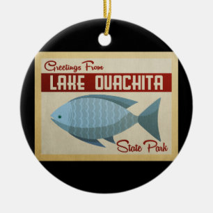 Adorno De Cerámica Parque Estatal Lake Ouachita Viaje de pesca