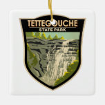Adorno De Cerámica Parque estatal Tettegouche Minnesota Vintage<br><div class="desc">Diseño artístico vectorial del Parque Estatal Tettegouche. El parque cuenta con seis lagos interiores,  cuatro cascadas y una playa en el lago Superior.</div>