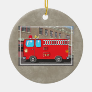 Adorno De Cerámica Parque fabuloso del coche de bomberos y de