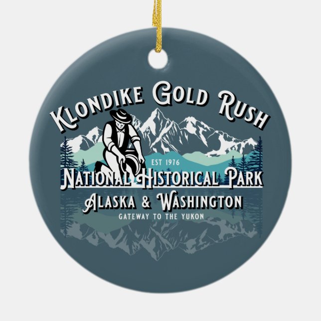 ADORNO DE CERÁMICA PARQUE HISTÓRICO NACIONAL DE KLONDIKE GOLD RUSH (Atrás)
