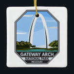 Adorno De Cerámica Parque nacional Arch Gateway Missouri<br><div class="desc">Diseño de ilustraciones vectoriales de Gateway Arch. El parque se encuentra en St. Louis,  Misuri,  cerca del punto de partida de la expedición Lewis y Clark.</div>