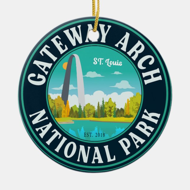 Adorno De Cerámica Parque nacional Arch Gateway Saint Louis - Missour (Frente)