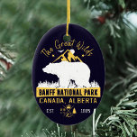 Adorno De Cerámica Parque nacional Banff Canadá Vintage con problemas<br><div class="desc">Diseño del Parque Nacional Banff. El parque es el primer parque nacional de Canadá y forma parte del Patrimonio Mundial de los parques de las Montañas Rocosas de Canadá.</div>