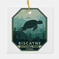 Parque nacional Biscayne Turtle Retro Emblem