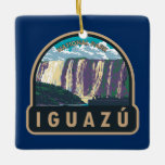 Adorno De Cerámica Parque nacional de Iguazú Argentina Viaje Art Vint<br><div class="desc">Diseño artístico vectorial del Parque Nacional Iguazú. En el parque del río Iguazú,  las famosas Cataratas del Iguazú abarcan varias cascadas separadas,  incluyendo la icónica Garganta del Diablo o la "Garganta del Diablo".</div>
