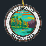 Adorno De Cerámica Parque nacional de Kejimkujik aún rompía la insign<br><div class="desc">Diseño artístico vectorial del Parque Nacional Kejimkujik. El Parque es reconocido por su bosque de crecimiento antiguo,  su fauna poco común y sus tradicionales vías fluviales Mi'kmaq.</div>