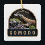 Adorno De Cerámica Parque nacional de Komodo<br><div class="desc">Diseño de arte vectorial de Komodo. El parque es un parque nacional en Indonesia ubicado dentro de las islas de Lesser Sunda en la región fronteriza entre las provincias de Nusa Tenggara Oriental y Nusa Tenggara Occidental.</div>