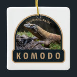 Adorno De Cerámica Parque nacional de Komodo<br><div class="desc">Diseño de arte vectorial de Komodo. El parque es un parque nacional en Indonesia ubicado dentro de las islas de Lesser Sunda en la región fronteriza entre las provincias de Nusa Tenggara Oriental y Nusa Tenggara Occidental.</div>