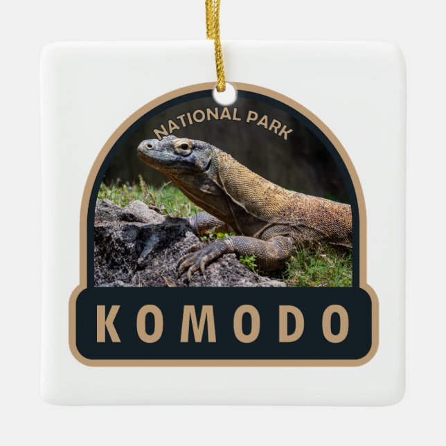Adorno De Cerámica Parque nacional de Komodo (Anverso)