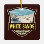 Adorno De Cerámica Parque nacional de las Arenas Blancas Viaje Arte V<br><div class="desc">Diseño de arte vectorial de White Sands. El parque se encuentra en el estado de Nuevo México y está completamente rodeado por la Cordillera de Misiles de las Arenas Blancas.</div>