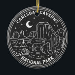 Adorno De Cerámica Parque nacional de las Cavernas Carlsbad Vintage<br><div class="desc">Carlsbad Caverns diseño monolítico. El parque cuenta con más de 100 cuevas. Stalactitas aferradas al tejado del Big Room,  una enorme cámara subterránea en la cueva.</div>