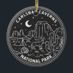 Adorno De Cerámica Parque nacional de las Cavernas Carlsbad Vintage<br><div class="desc">Carlsbad Caverns diseño monolítico. El parque cuenta con más de 100 cuevas. Stalactitas aferradas al tejado del Big Room,  una enorme cámara subterránea en la cueva.</div>