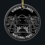 Adorno De Cerámica Parque nacional de las Islas Vírgenes Monoline<br><div class="desc">Diseño de un parque nacional de las Islas Vírgenes al estilo minimalista de la monolina</div>