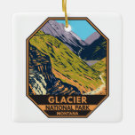Adorno De Cerámica Parque nacional de los glaciares en la calle Sun<br><div class="desc">Diseño artístico vectorial del Parque Glaciar. El parque es una zona salvaje en las Montañas Rocosas de Montana,  con picos y valles tallados en glaciares que corren hasta la frontera canadiense.</div>