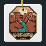 Adorno De Cerámica Parque nacional del Gran Cañón<br><div class="desc">Diseño artístico vectorial del Gran Cañón. El parque alberga gran parte del inmenso Gran Cañón,  con sus bandas de rock rojo en capas que revelan millones de años de historia geológica.</div>