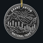 Adorno De Cerámica Parque nacional del Gran Cañón, Arizona Monoline<br><div class="desc">Diseño de monolina del Gran Cañón. El parque alberga gran parte del inmenso Gran Cañón,  con sus bandas de rock rojo en capas que revelan millones de años de historia geológica.</div>