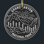 Adorno De Cerámica Parque nacional del Gran Cañón, Arizona Monoline<br><div class="desc">Diseño de monolina del Gran Cañón. El parque alberga gran parte del inmenso Gran Cañón,  con sus bandas de rock rojo en capas que revelan millones de años de historia geológica.</div>