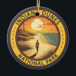 Adorno De Cerámica Parque nacional Dunas de Indiana Viajes de arte<br><div class="desc">Diseño de arte vectorial Indiana Dunes. El parque es un parque nacional de los Estados Unidos situado en el noroeste de Indiana y gestionado por el Servicio de Parques Nacionales.</div>