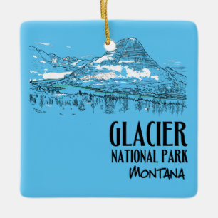 Adorno De Cerámica Parque nacional Glaciar Lago Hidden Montana