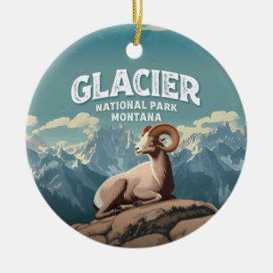 Adorno De Cerámica Parque nacional Glaciar Oveja de Bighorn