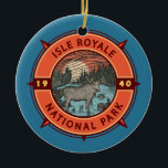 Adorno De Cerámica Parque nacional Isle Royale<br><div class="desc">Diseño de arte vectorial Isle Royale. El parque consta de la isla Royale y de cientos de islas adyacentes,  así como de las aguas circundantes del lago Superior,  en el estado de Michigan.</div>
