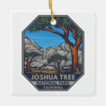Adorno De Cerámica Parque nacional Joshua Tree<br><div class="desc">Obra vectorial de Joshua Tree. El parque se llama así por los retorcidos árboles de Joshua,  el parque a lo largo del desierto de Colorado,  salpicado de cactus,  y el desierto de Mojave.</div>
