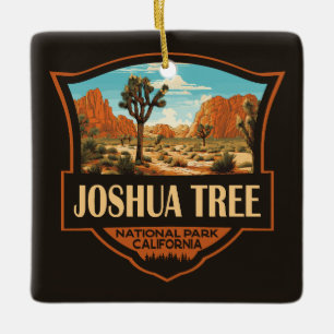 Adorno De Cerámica Parque nacional Joshua Tree Ilustracion Retro