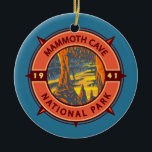 Adorno De Cerámica Parque nacional Mammoth Cave Compass Retro Emblem<br><div class="desc">Diseño de obras de arte vector de la cueva Mammoth. El parque se encuentra en el centro-oeste de Kentucky,  abarcando partes de Mammoth Cave,  el sistema de cuevas más largo del mundo.</div>