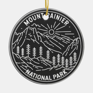 Adorno De Cerámica Parque nacional Monte Rainier Washington Monoline
