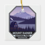 Adorno De Cerámica Parque nacional Mount Rainier Washington Cabin Ret<br><div class="desc">Diseño de arte vectorial Mount Rainier. El parque está rodeado de valles,  cascadas y prados subalpinos.</div>