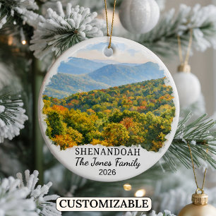 Adorno De Cerámica Parque Nacional Shenandoah personalizado, Virginia