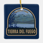 Adorno De Cerámica Parque nacional Tierra Del Fuego Argentina Vintage<br><div class="desc">Diseño artístico vectorial del Parque Nacional Tierra Del Fuego. Es un parque nacional en la parte argentina de la isla de Tierra del Fuego.</div>