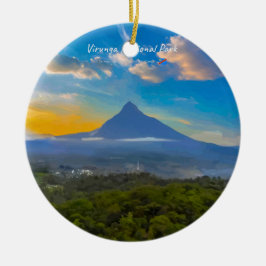 Adorno De Cerámica Parque Nacional Virunga, RD Congo - Volcán