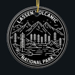 Adorno De Cerámica Parque nacional volcánico de Lassen California Mon<br><div class="desc">Diseño del parque nacional volcánico de Lassen en un estilo minimalista y monolítico</div>