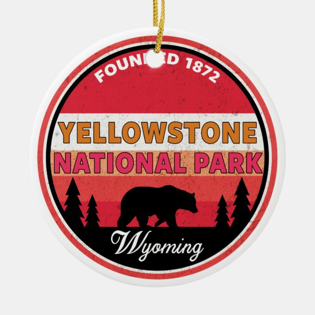 Adorno De Cerámica Parque nacional Wyoming de Yellowstone (Frente)