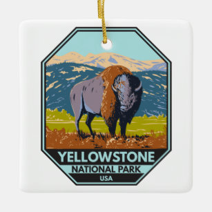 Adorno De Cerámica Parque nacional Yellowstone North American Bison