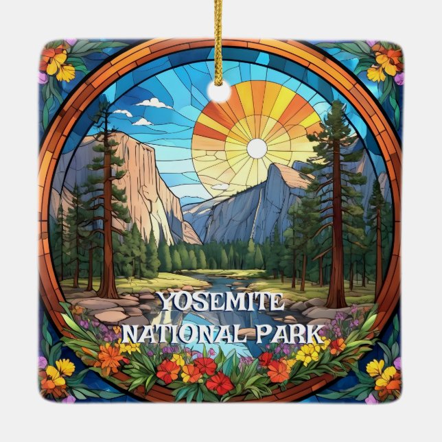Adorno De Cerámica Parque nacional Yosemite Mosaico de Vidrio Manchad (Reverso)