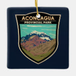 Adorno De Cerámica Parque Provincial Aconcagua Argentina Viaje Vintag<br><div class="desc">Parque Provincial Aconcagua en estilo vectorial. Alberga el nevado Monte Aconcagua,  el pico más alto de América del Sur.</div>