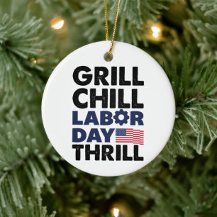 Adorno De Cerámica Parrilla de América Usa Día del Trabajo Fiesta de 