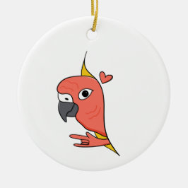 Adorno De Cerámica Parrot ASL I Love You - Diseño de Cultura Sorda