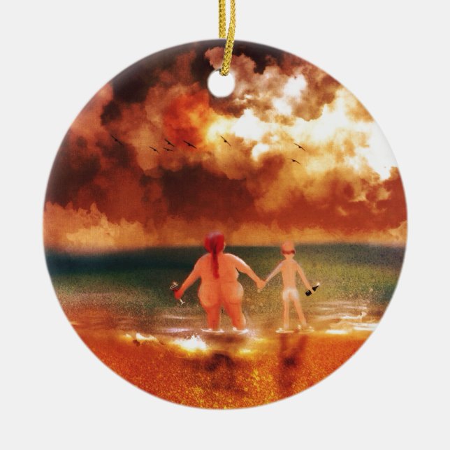 Adorno De Cerámica Partes inferiores para arriba (Frente)