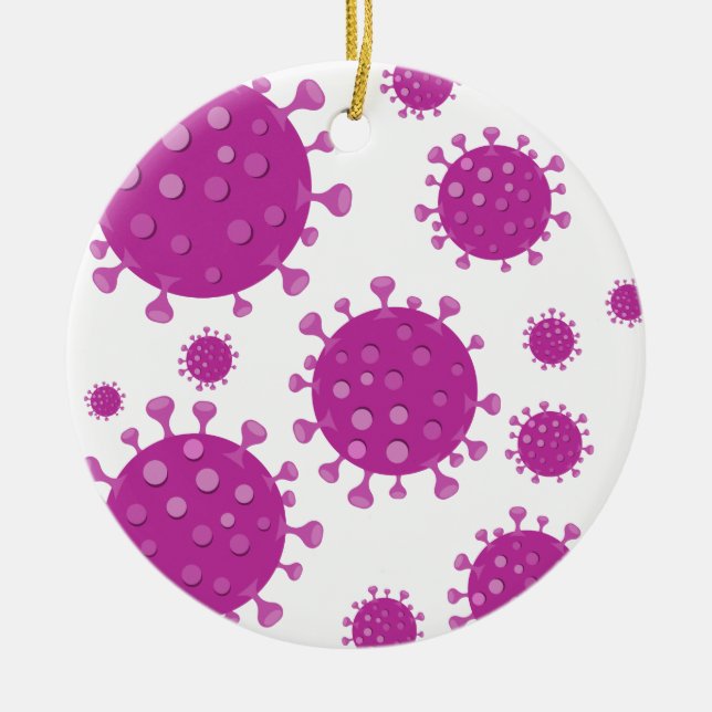 Adorno De Cerámica Partícula viral púrpura (Frente)