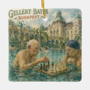 Adorno De Cerámica Partida de ajedrez Baños Gellert Budapest Hungría