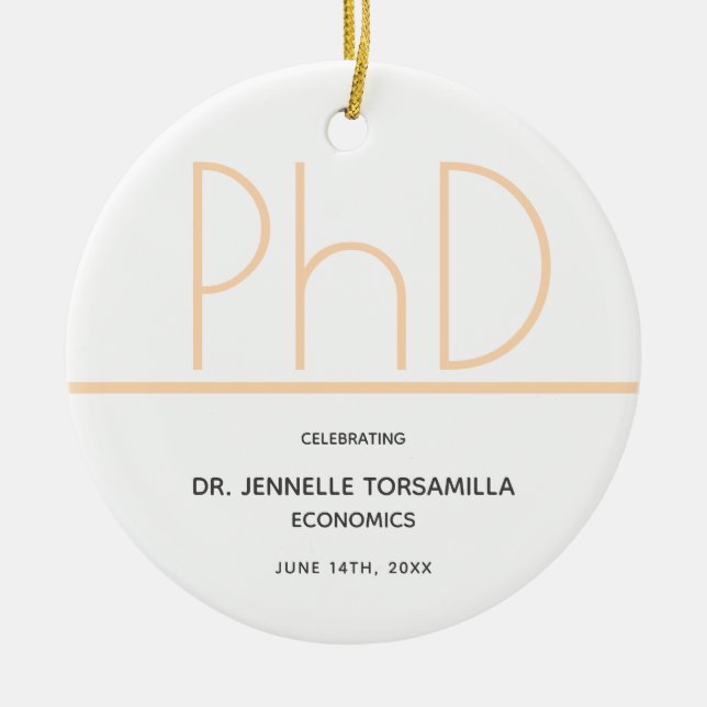 Adorno De Cerámica Partido de Graduación Gris de Crema Blanca con gra (Frente)