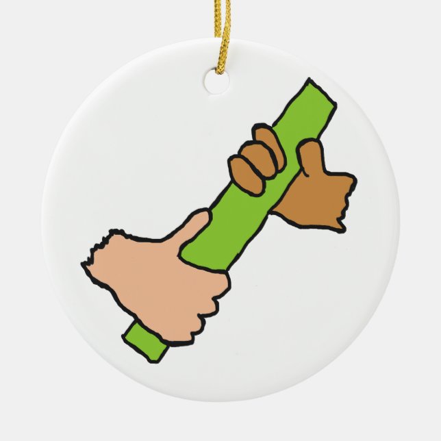 Adorno De Cerámica Pasando El Batón (Frente)