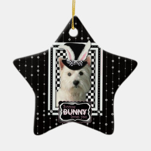 Adorno De Cerámica Pascua - algún conejito le ama - Westie