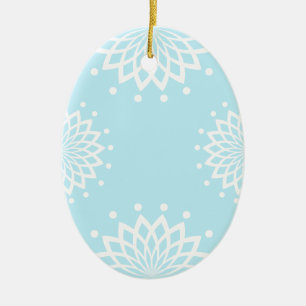 Adorno De Cerámica Pascua blanca y azul